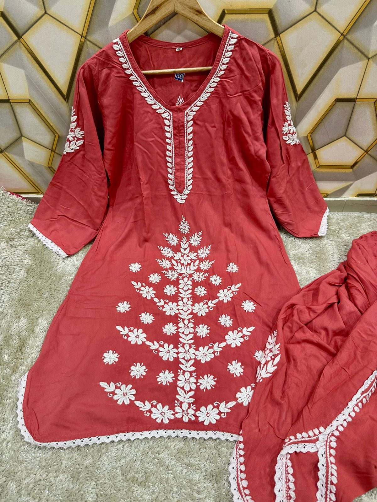 Rayon dhoti set designer wear