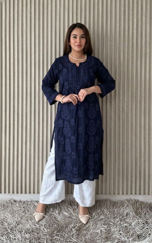 Modal satin set with 3D embroidery