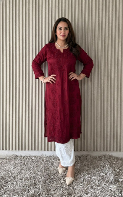 Modal satin set with 3D embroidery