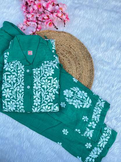 Rayon shirt co-ord set