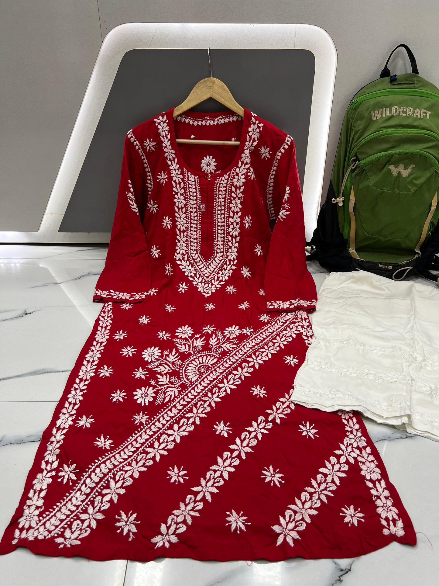 Rayon kurti side panel set