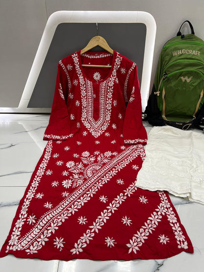 Rayon kurti side panel set