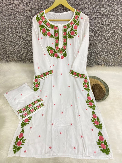 Rayon designer set with dual thread work