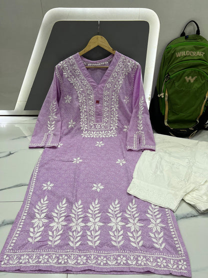 Brasso cotton kurti plazzo set