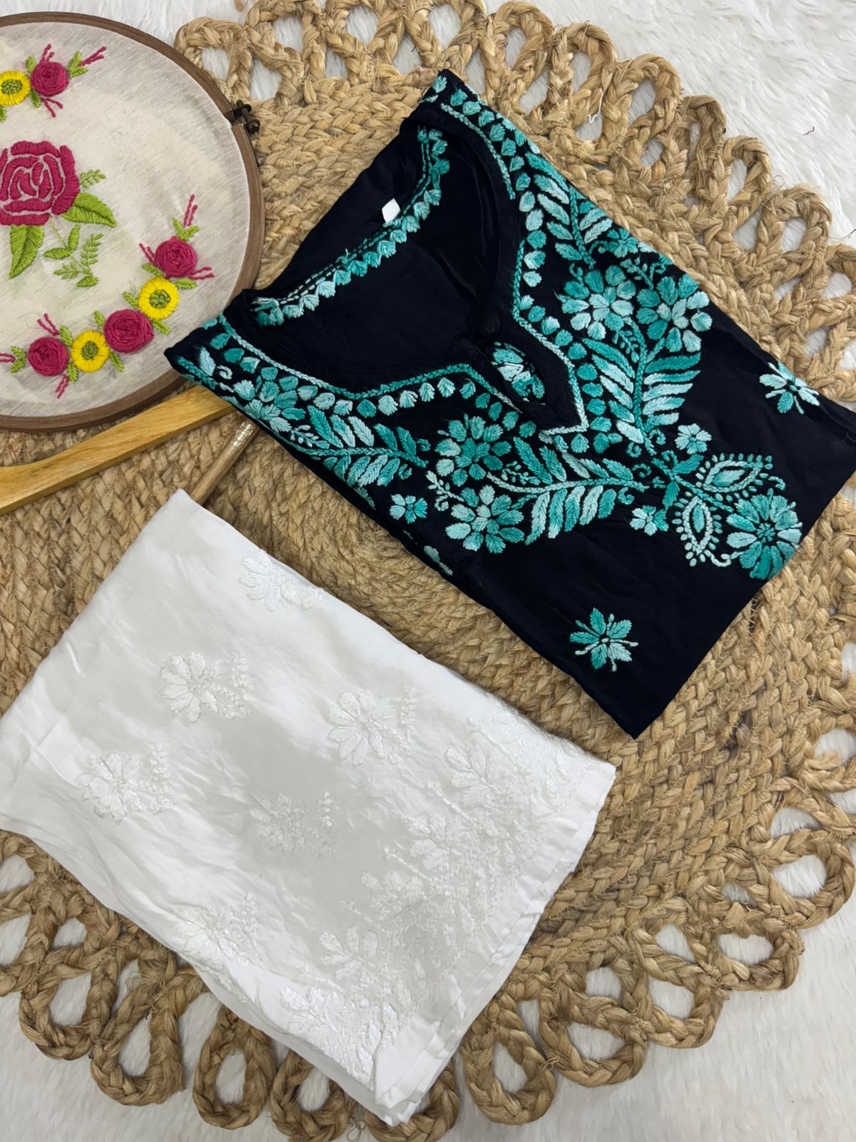 Rayon plazzao set with dual threads