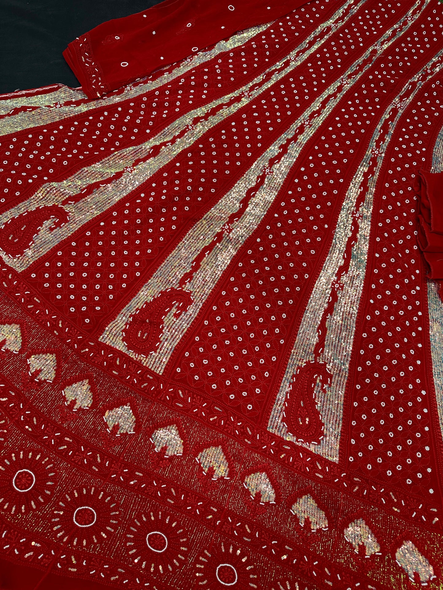 Viscoce georgette anarkali with heavy addon work