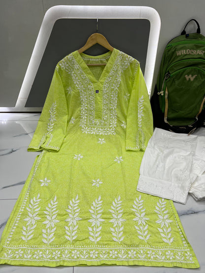 Brasso cotton kurti plazzo set