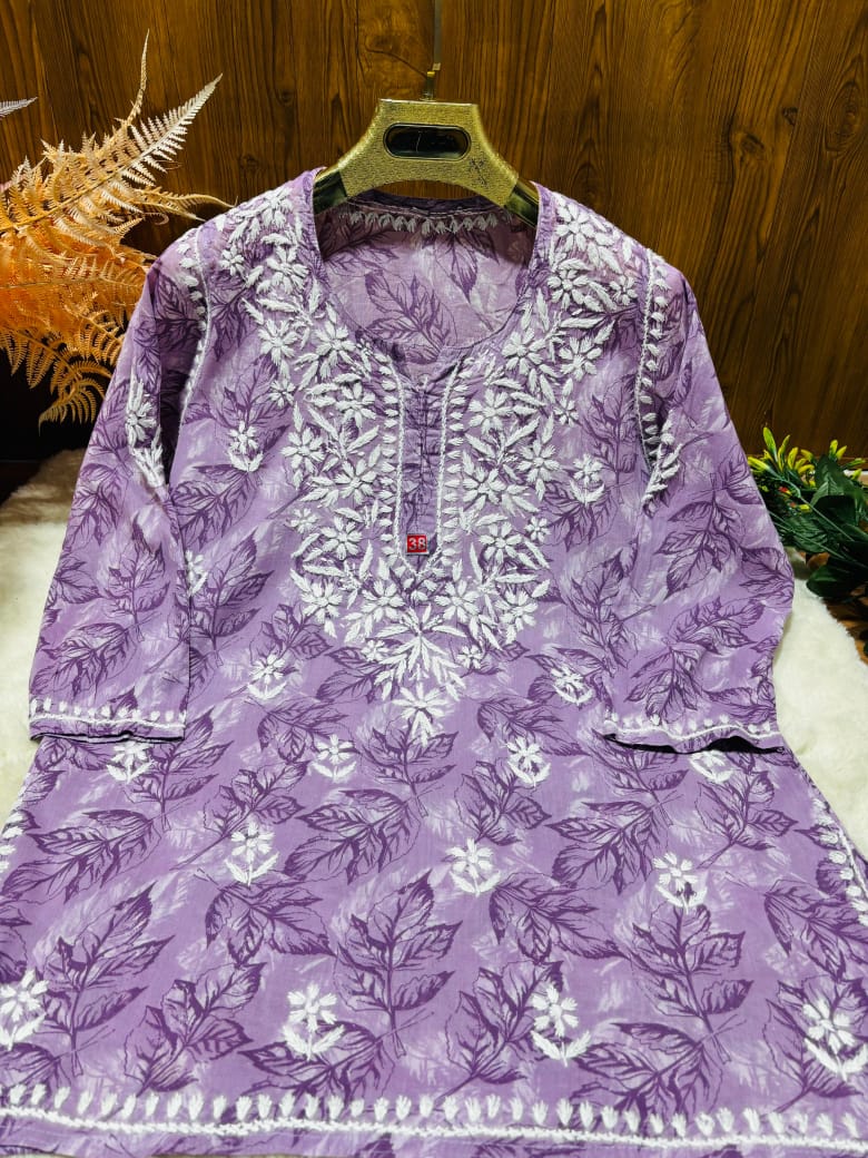 Mul print short kurta