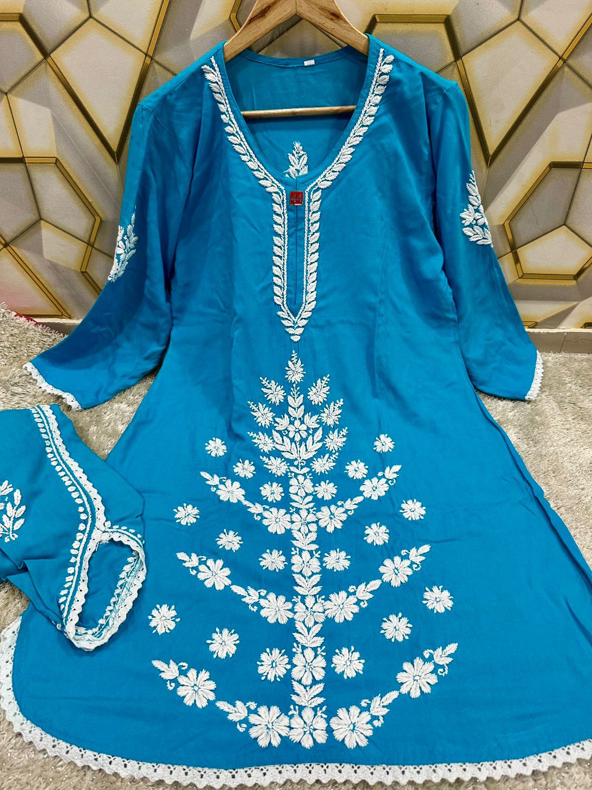 Rayon dhoti set designer wear