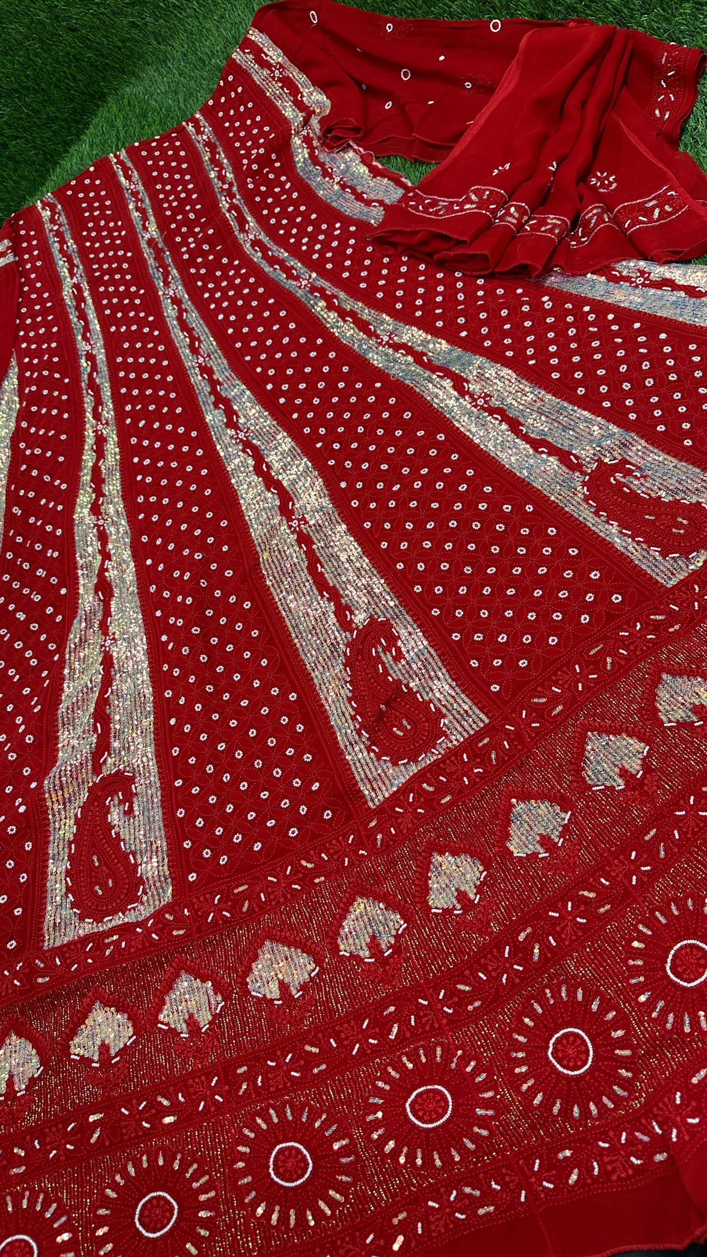 Viscoce georgette anarkali with heavy addon work