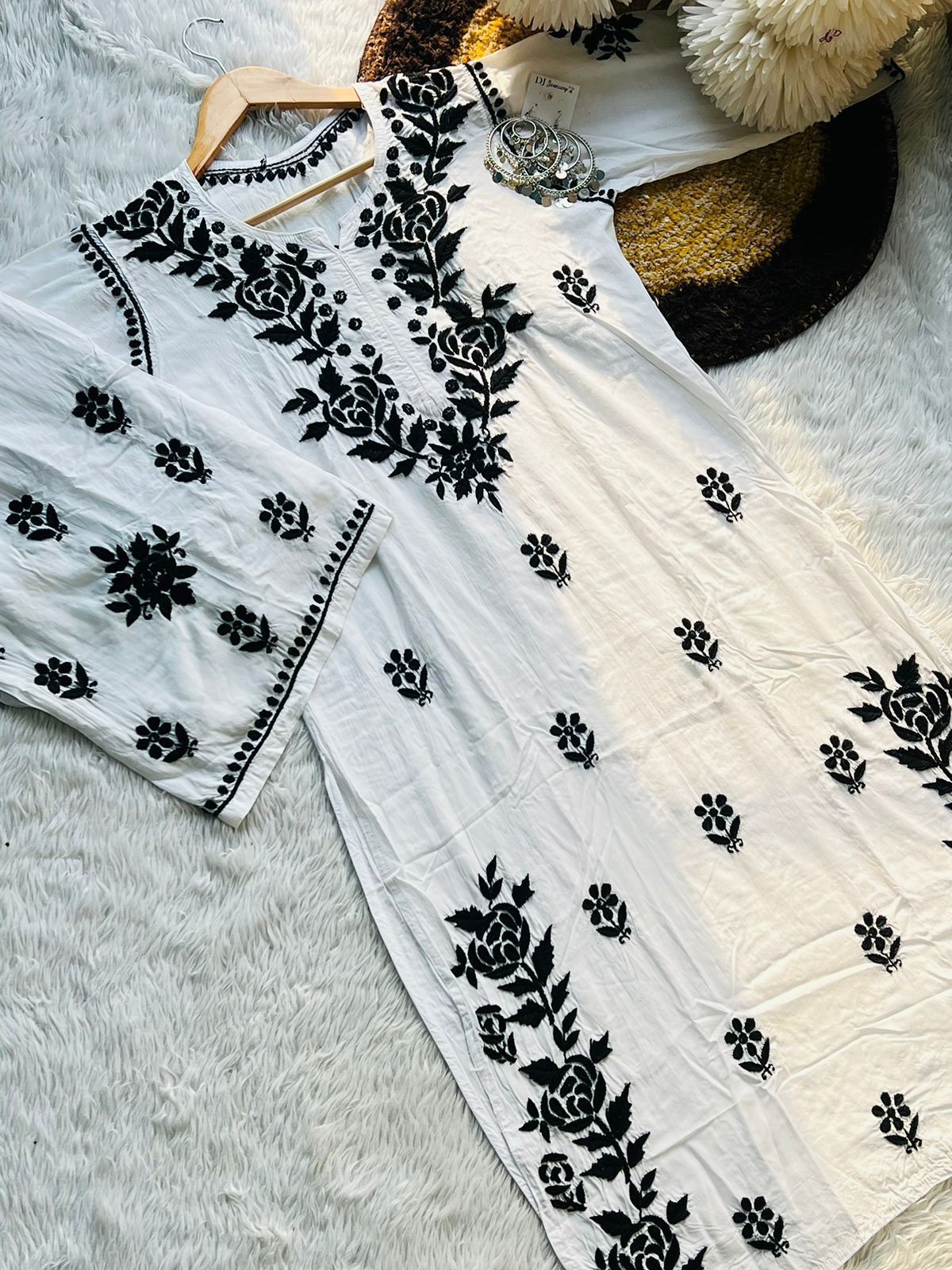 Modal plus size 2pc set black and white