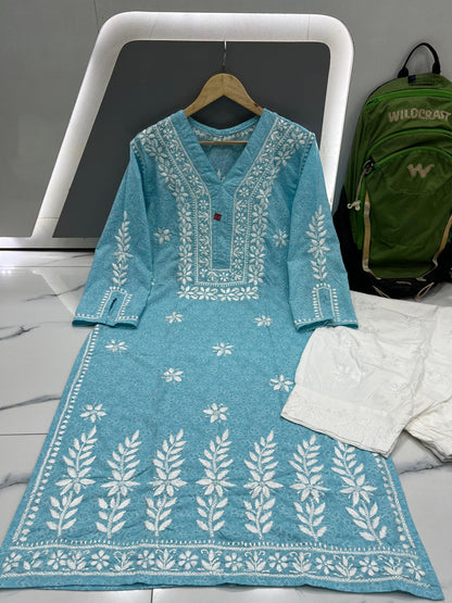 Brasso cotton kurti plazzo set