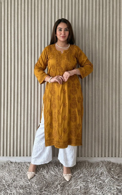 Modal satin set with 3D embroidery