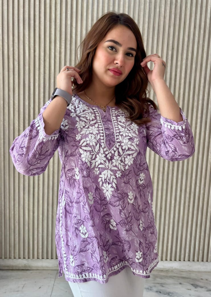 Mul print short kurta
