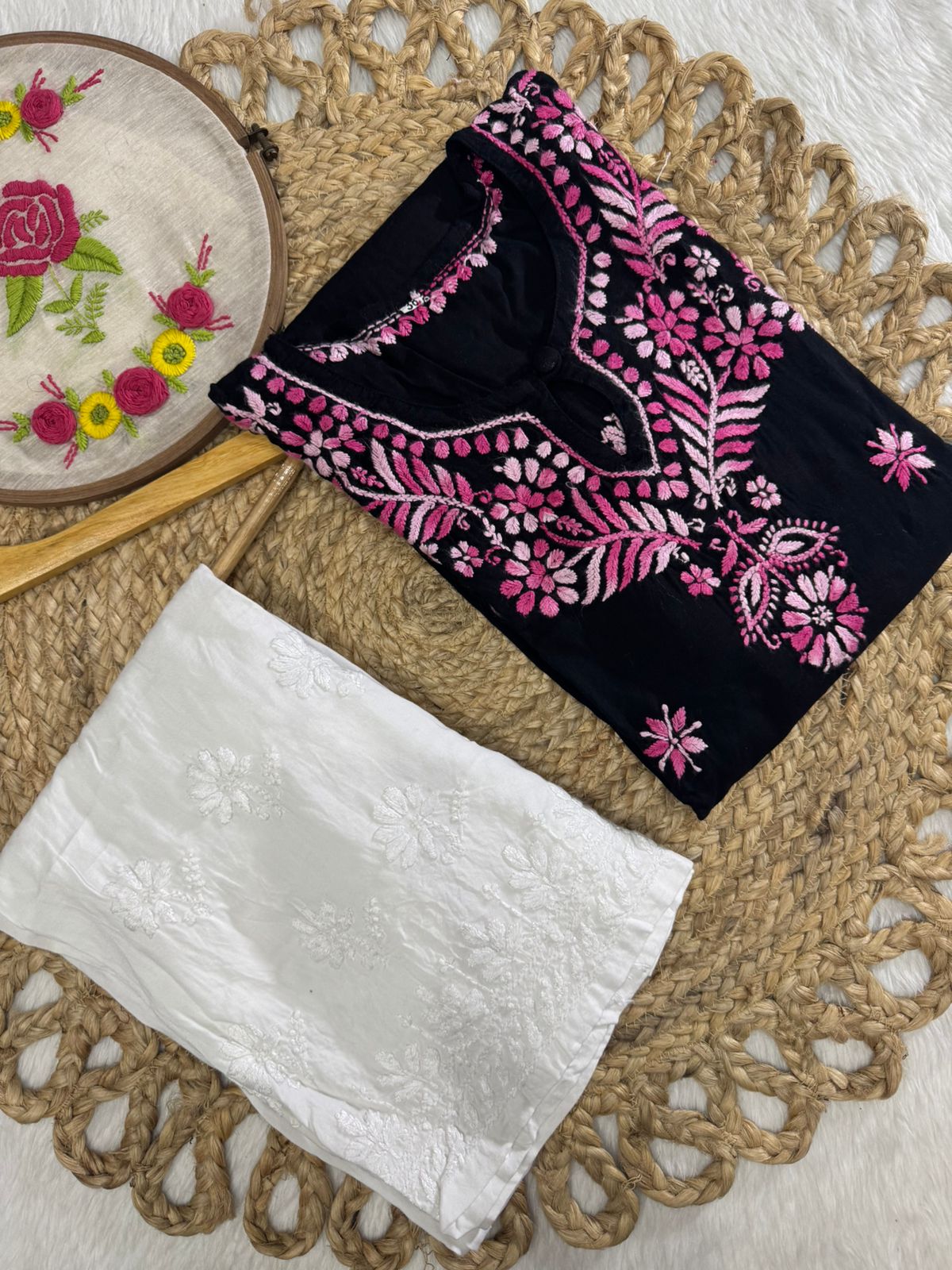 Rayon plazzao set with dual threads