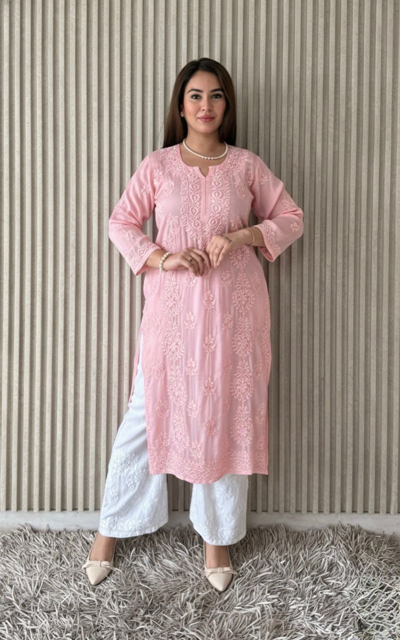 Modal satin set with 3D embroidery