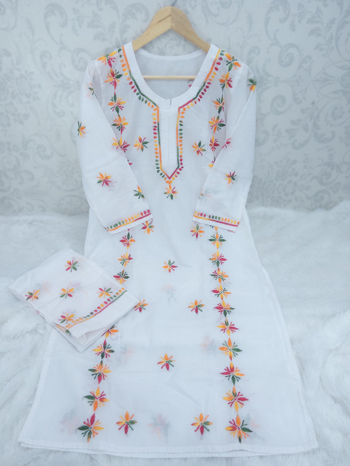 Voil cotton 2pc kurta and palazzo set