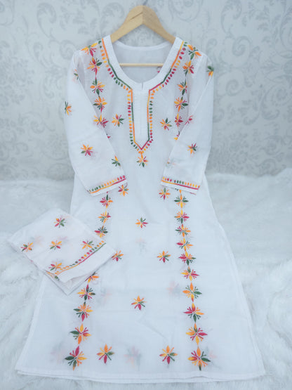 Voil cotton 2pc kurta and palazzo set