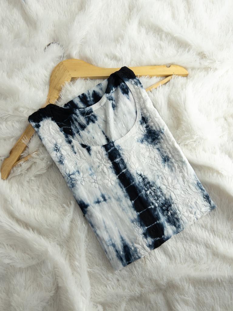 Dobby cotton tye dye print kurti