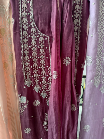 Mul Chanderi kurti dupatta set