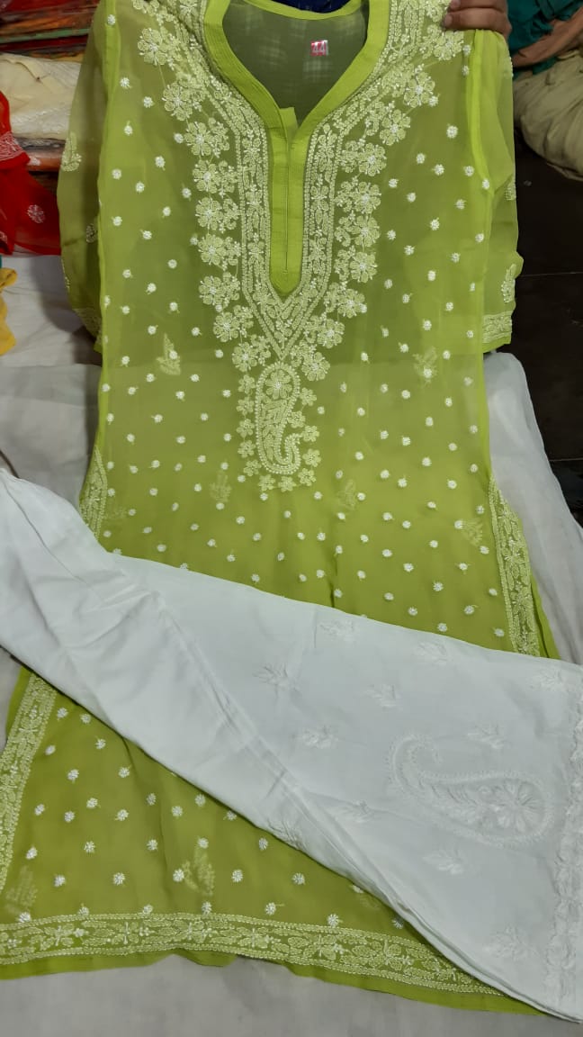 Chiffon Kurti With Palazzo