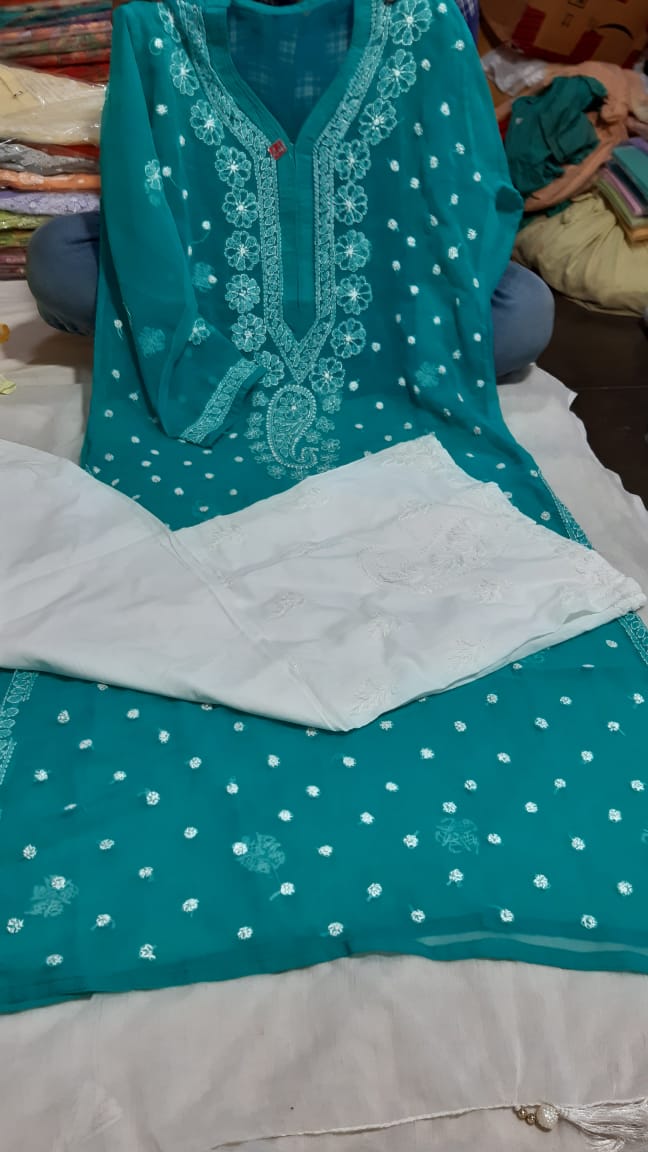 Chiffon Kurti With Palazzo