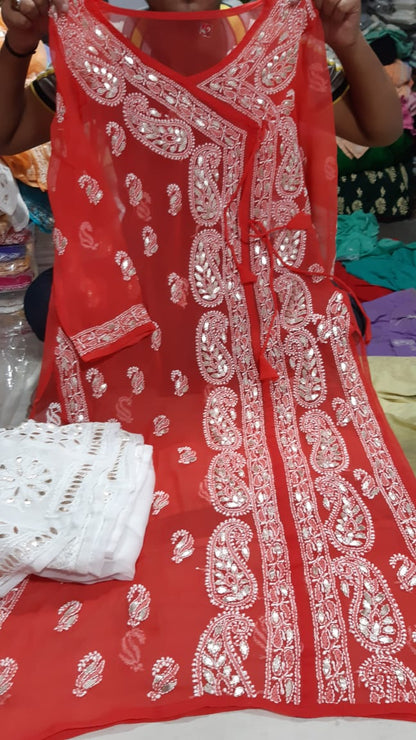 Chiffon Kurti With Sharara