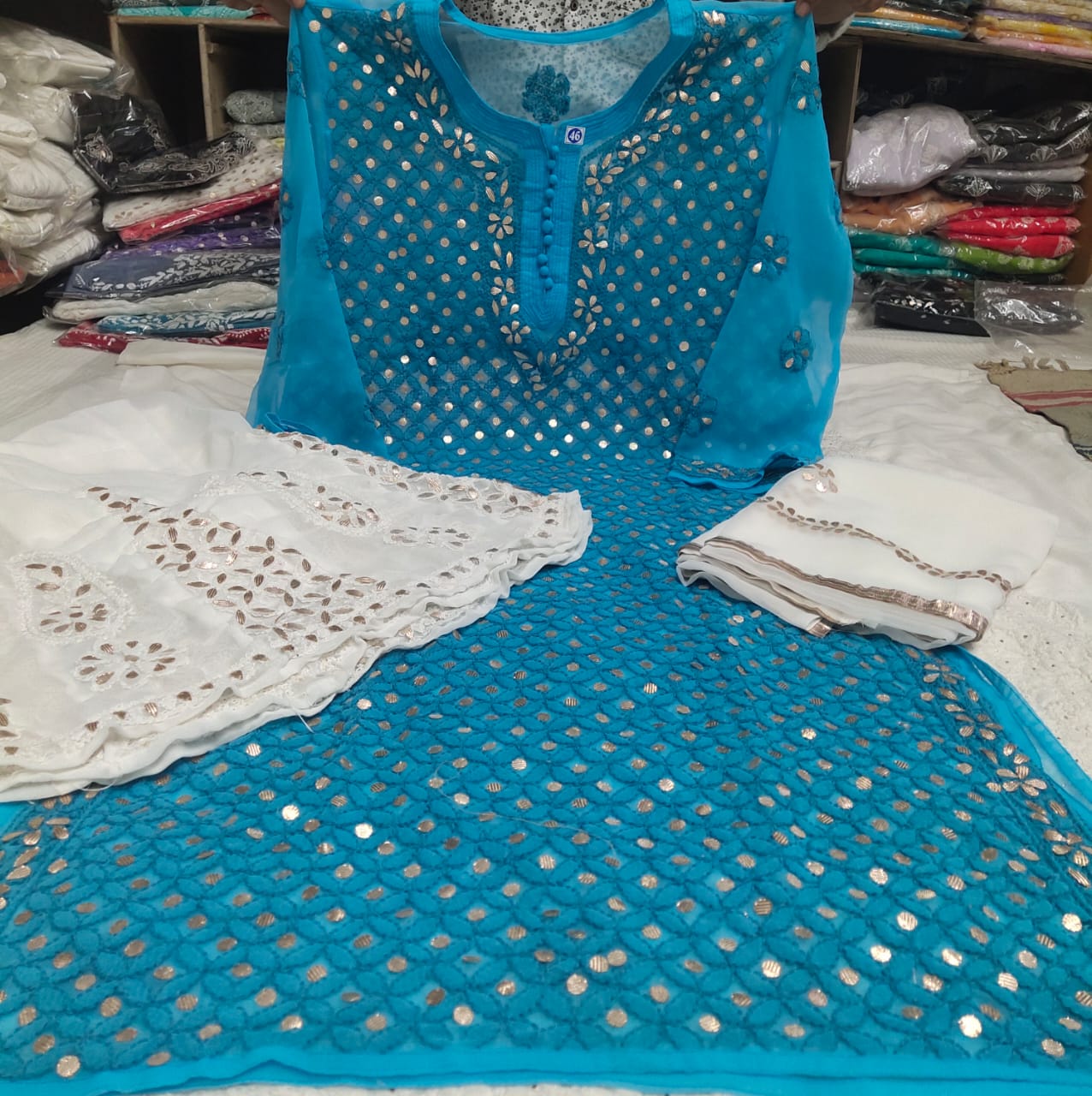 Chiffon Gota Jaal 3pc Set