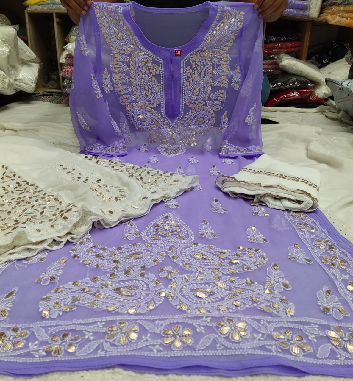 Chiffon Gota Work 3pc Set