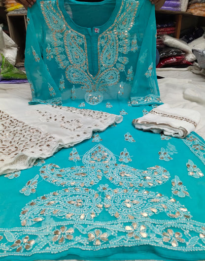 Chiffon Gota Work 3pc Set