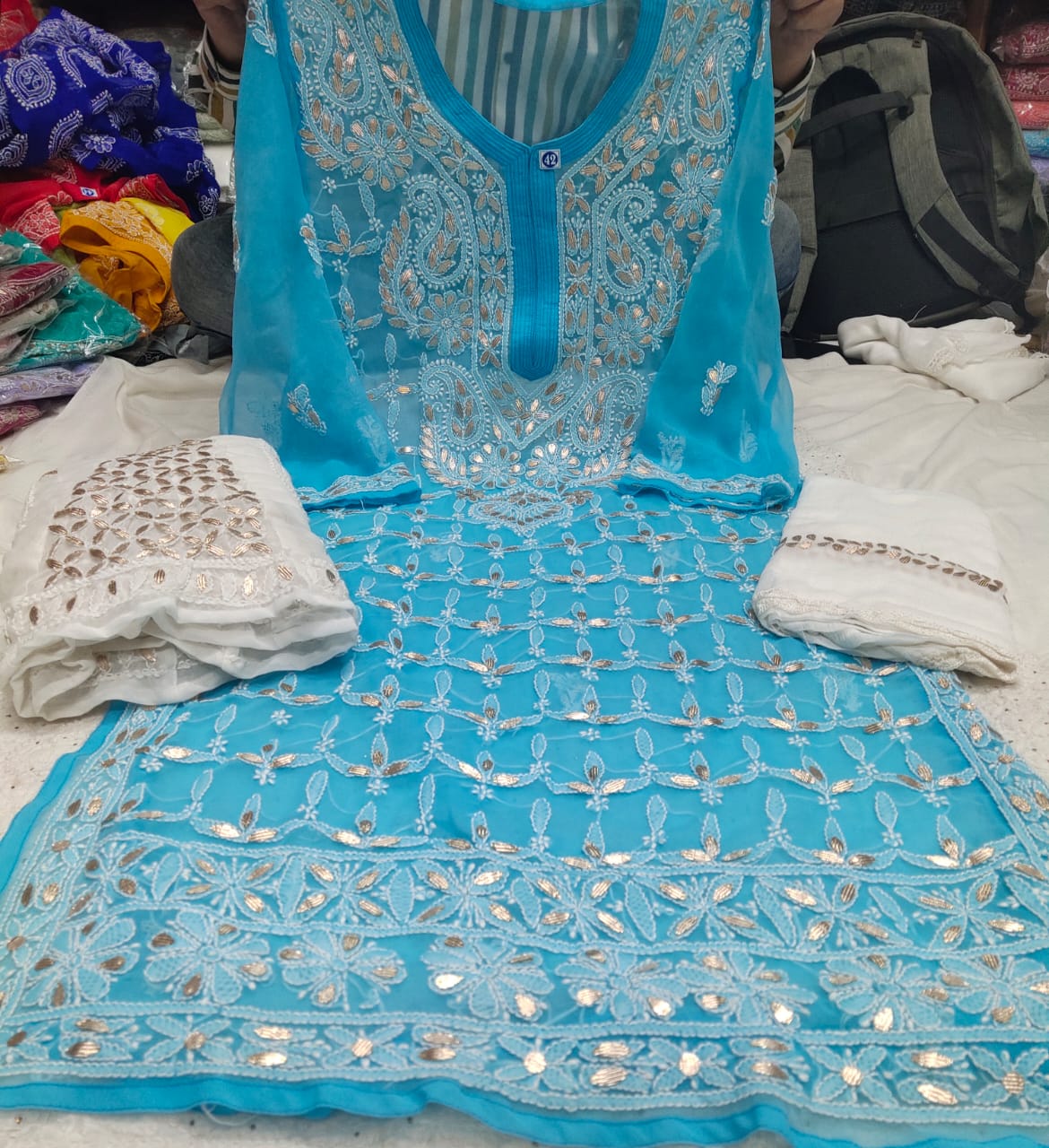 Chiffon Jaal Gota 3pc Set