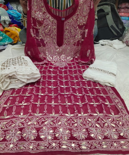 Chiffon Jaal Gota 3pc Set