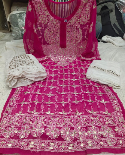 Chiffon Jaal Gota 3pc Set