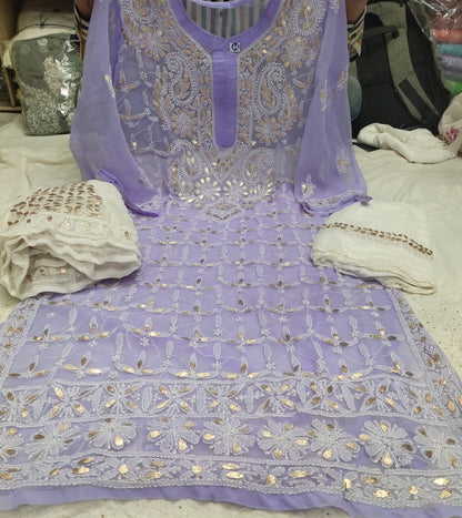 Chiffon Jaal Gota 3pc Set