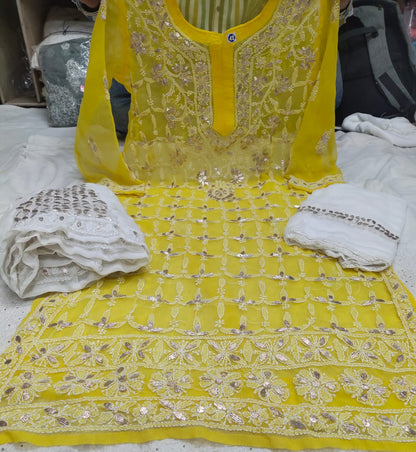 Chiffon Jaal Gota 3pc Set