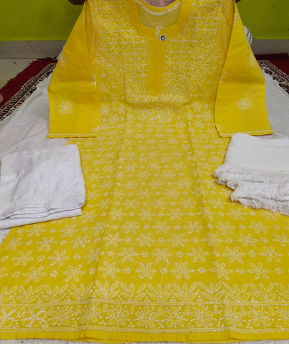 Cotton Front Jaal 3pc Set