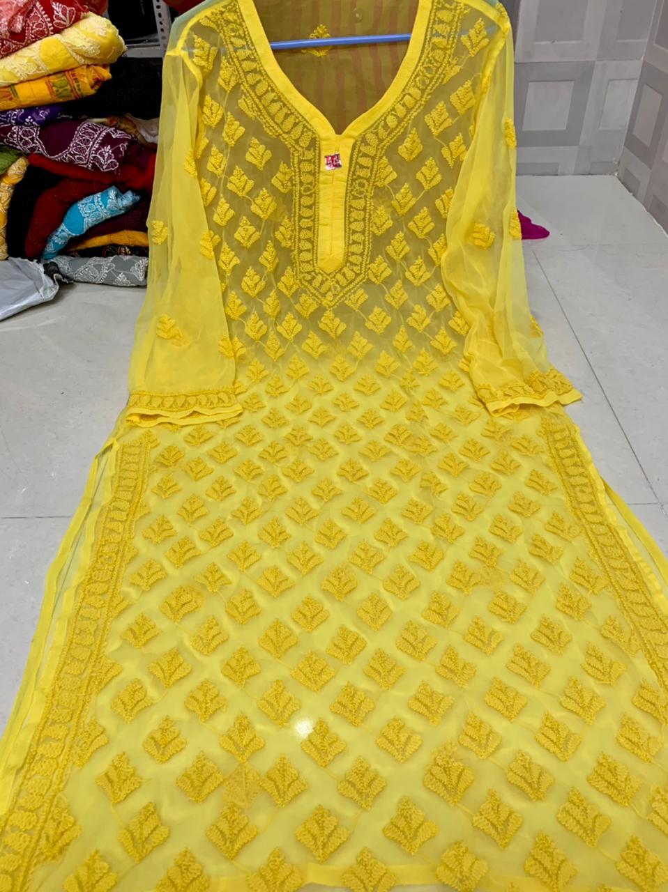 Georgette Booti Jaal Kurti