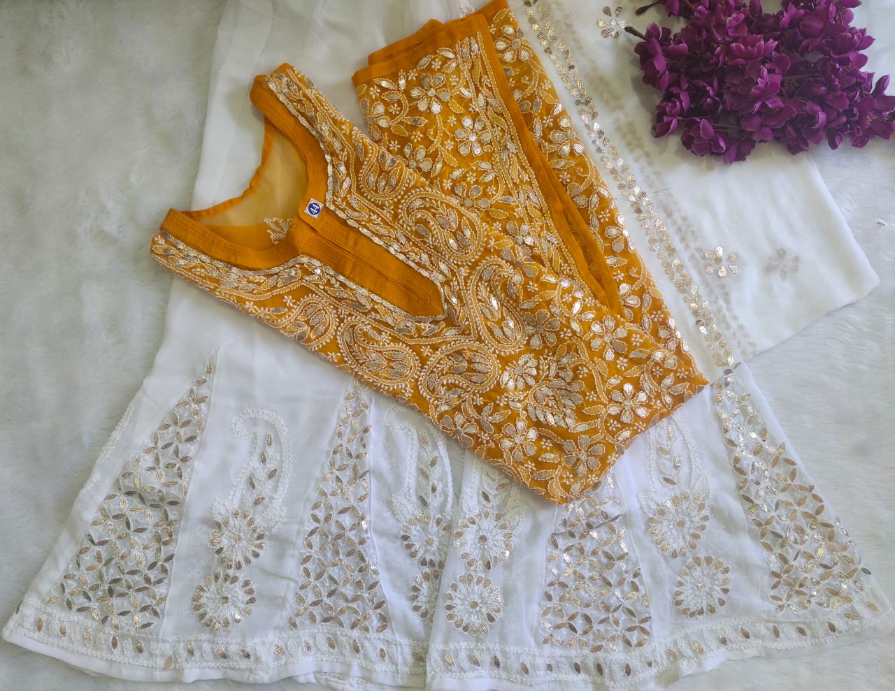 Gota Front Jaal Kurti 3pc Set