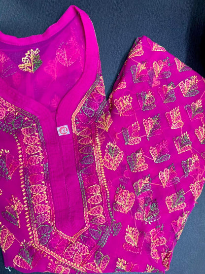 Booti Jaal Georgette Kurti