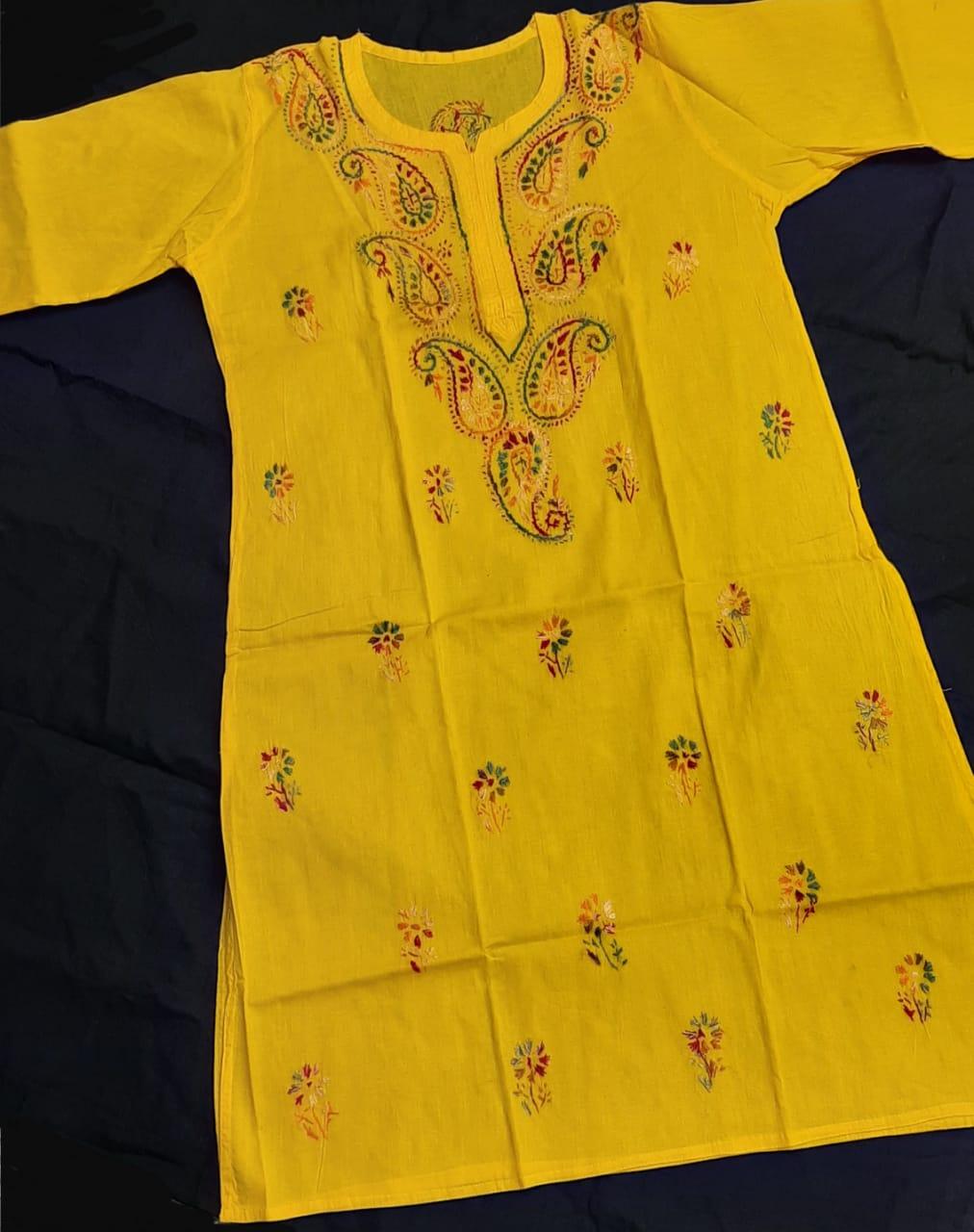 Cotton Long Kurti - The Chikan Company