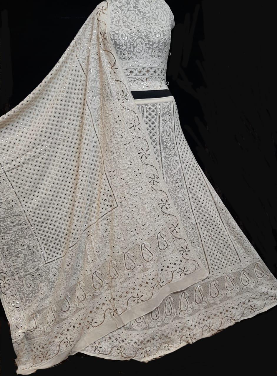 Pure Georgette Lehenga - The Chikan Company