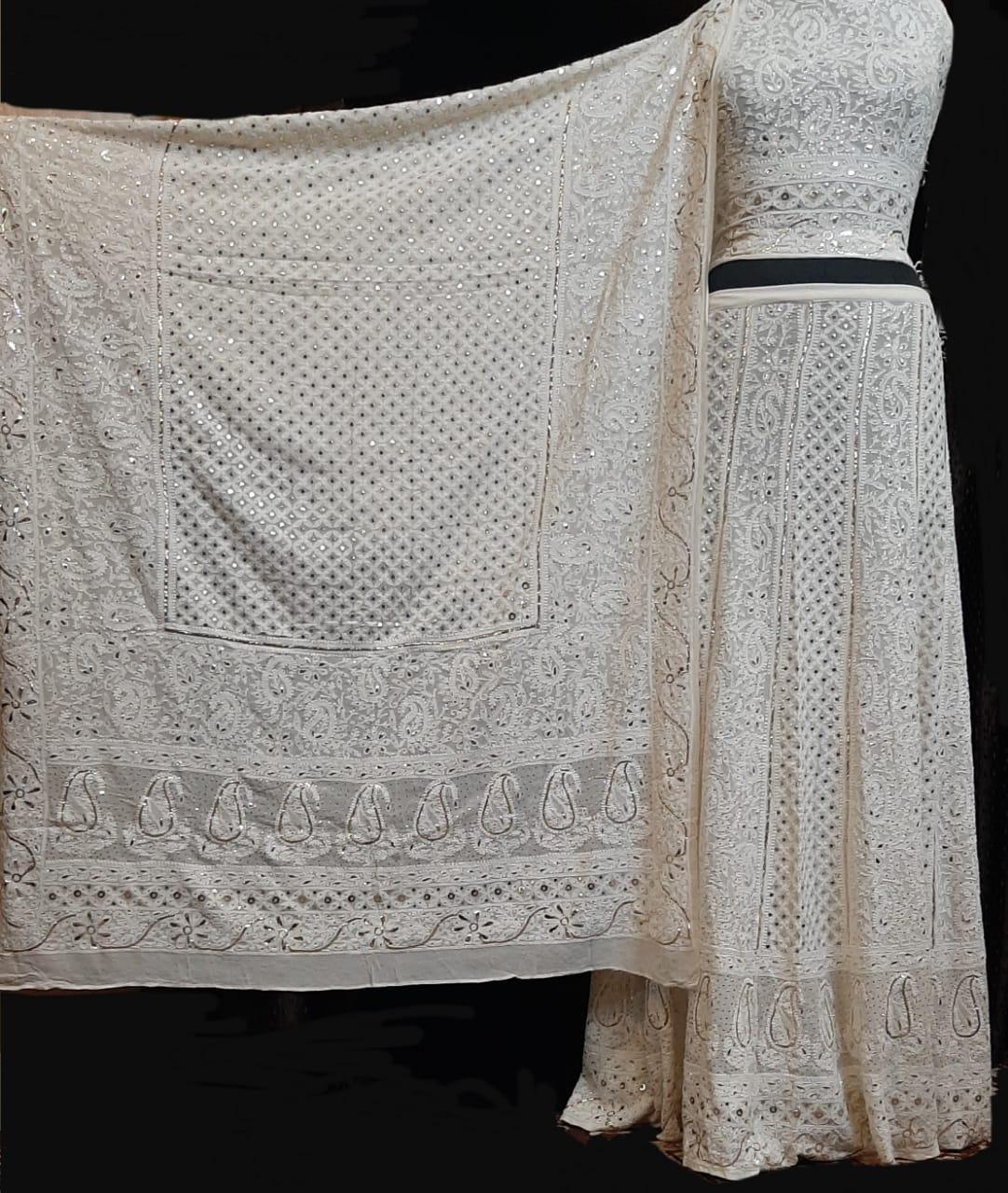 Pure Georgette Lehenga - The Chikan Company
