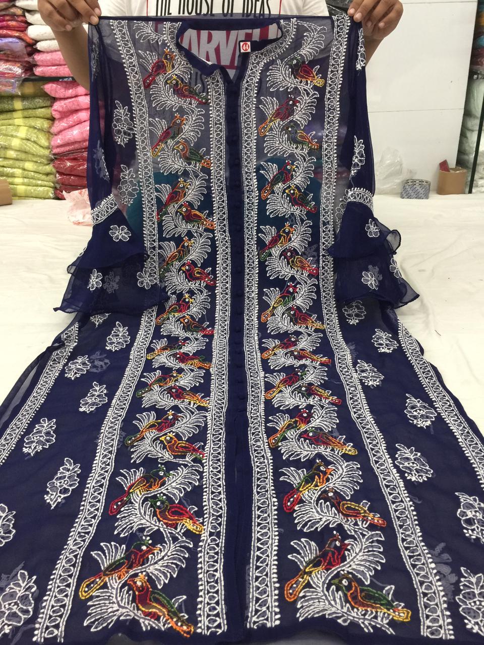 Georgette Front Open Kurta