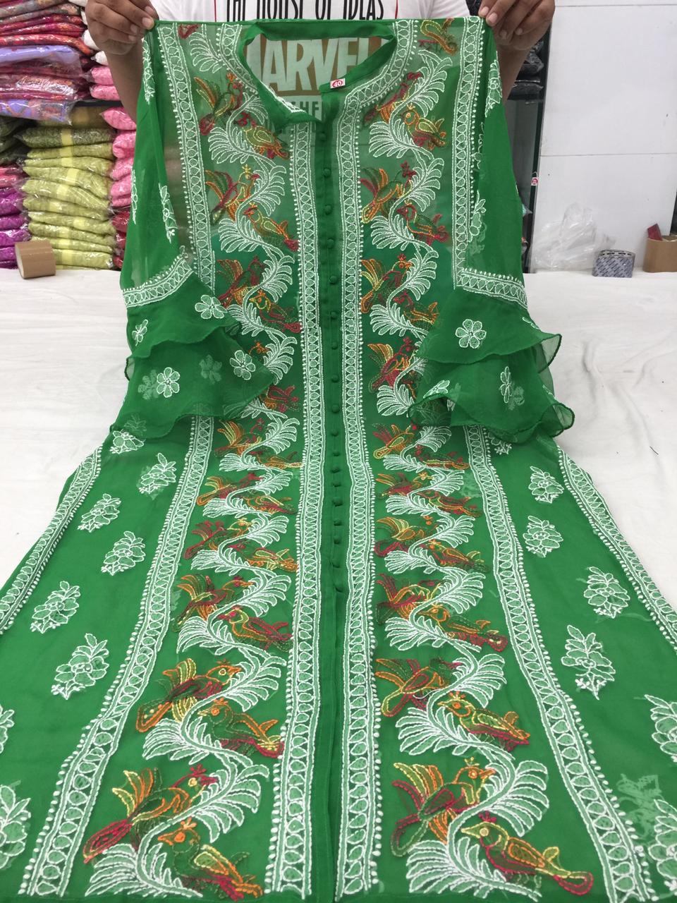 Georgette Front Open Kurta