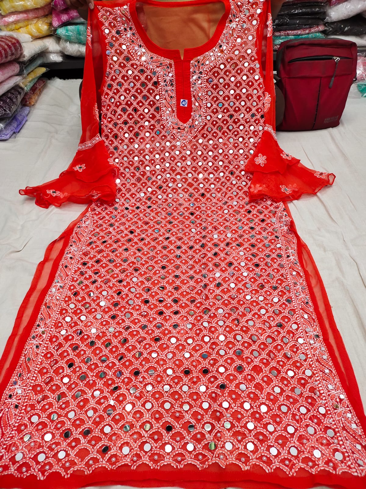 Moti Mirror Work Kurta