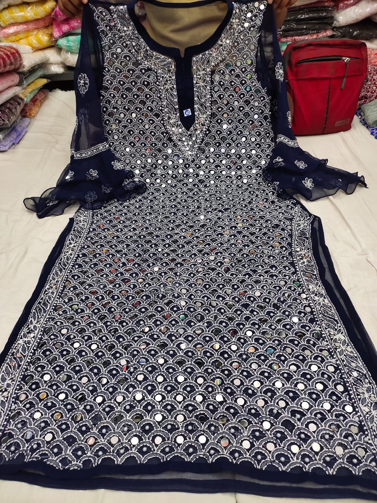 Moti Mirror Work Kurta