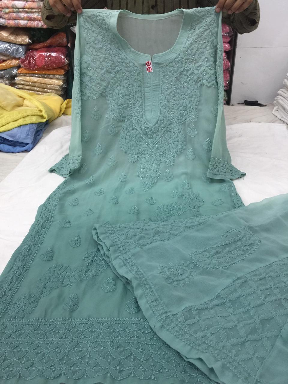 Dyeable Kurta With Sharara