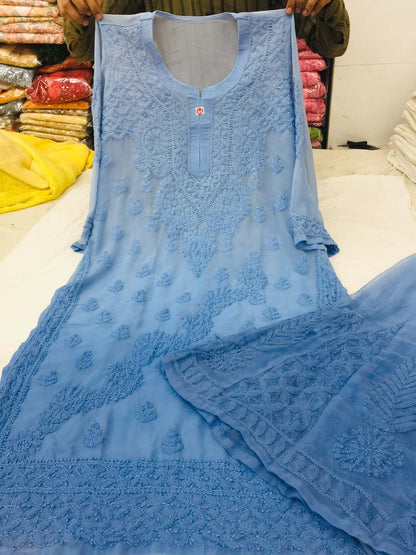 Dyeable Kurta With Sharara