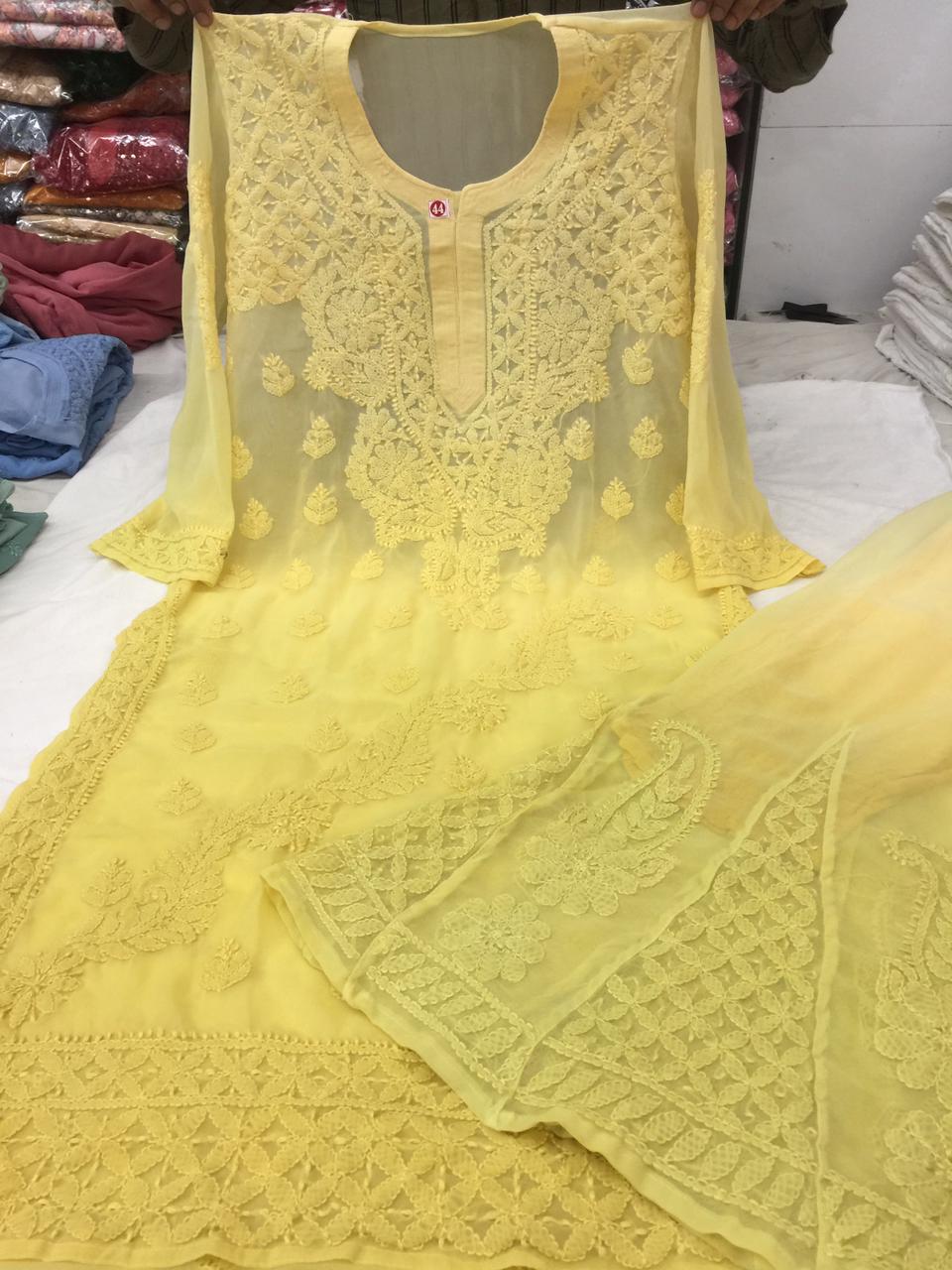 Dyeable Kurta With Sharara