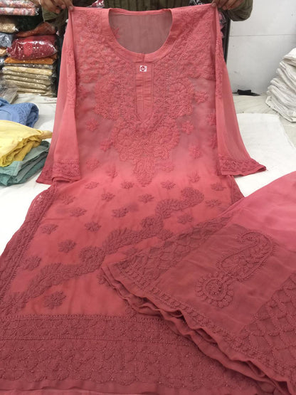 Dyeable Kurta With Sharara